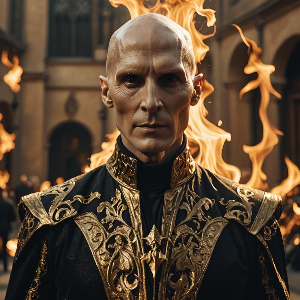 Lord Voldemort in Luxurious Street Style: Cinematic Portrait