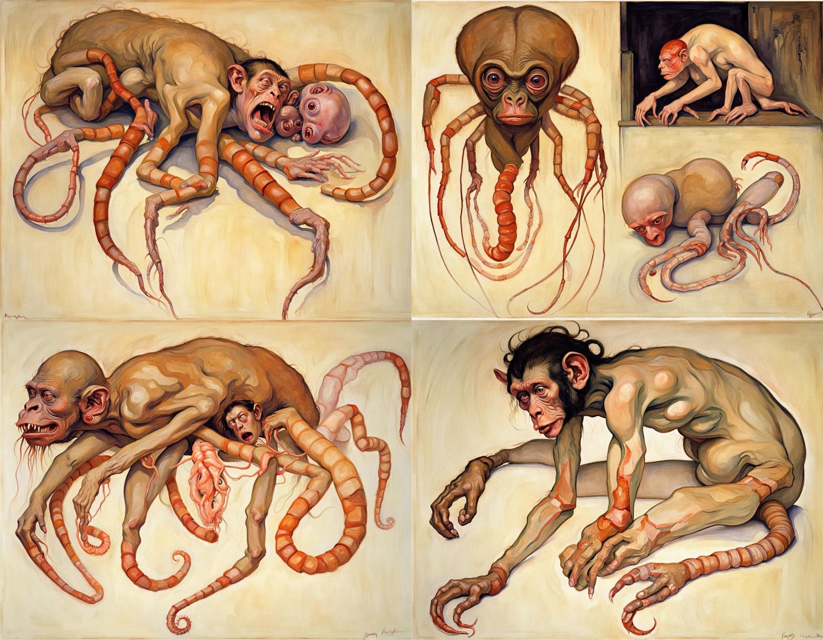 Disturbing Mutant Horror in Expressionist Style