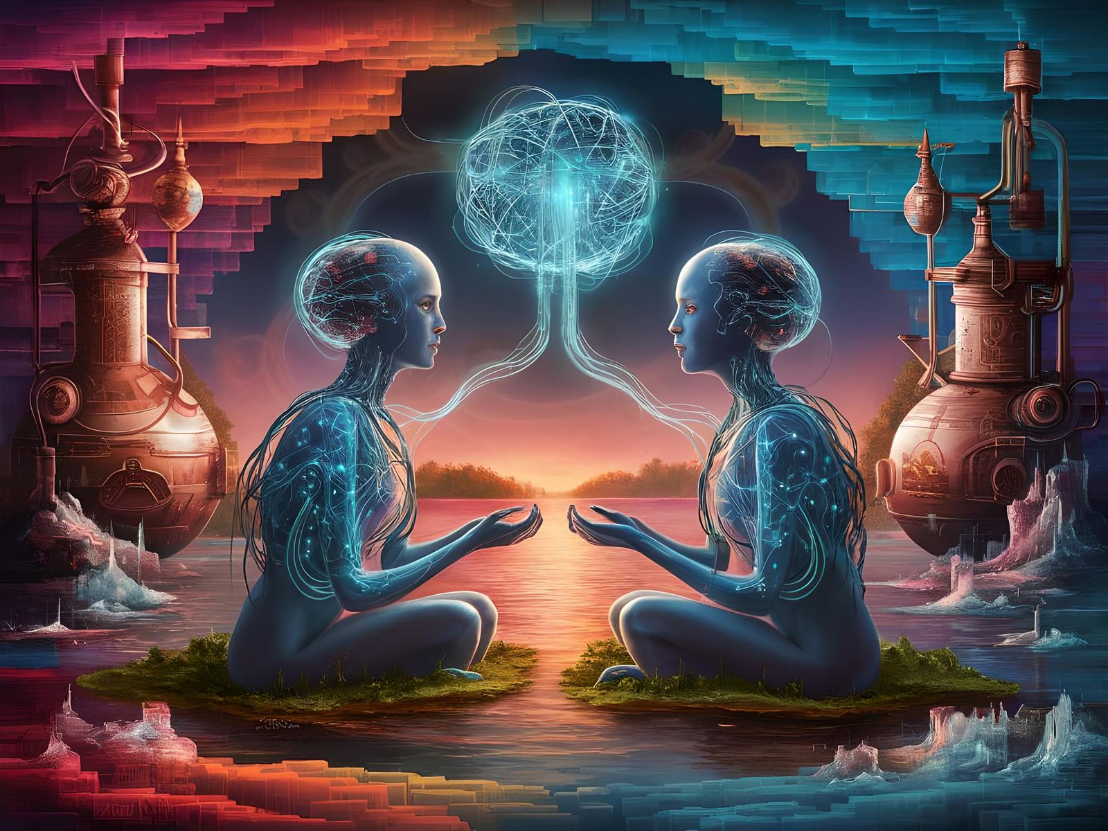 Algorithmic Entities in Laig Bay: A Digital Painting