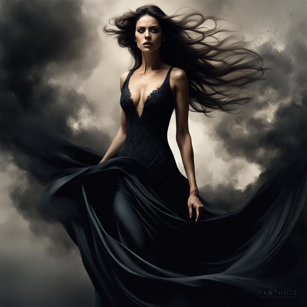 Elegance and Ominous Transformation in Dark Fantasy Art