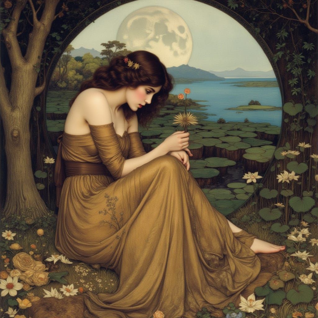 Moon Goddess Inspired by Luis Royo and Klimt