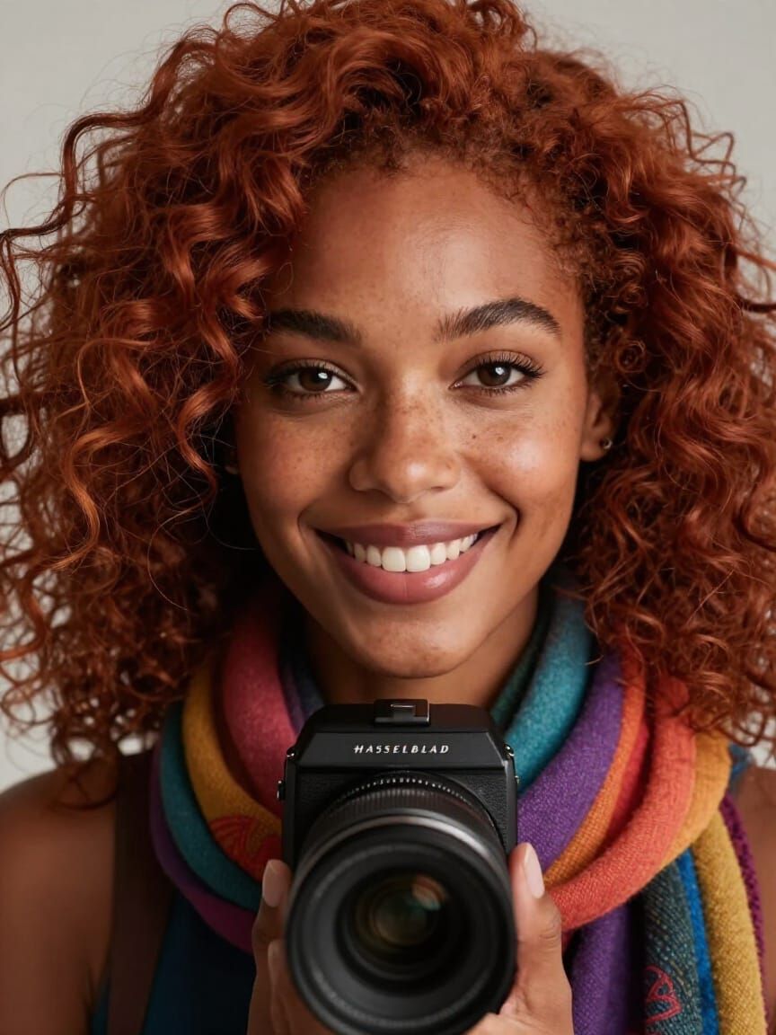 Black Woman Portrait in Dramatic Studio Lighting