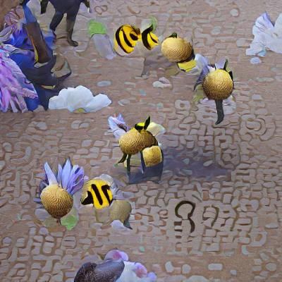 Macro Bee Pollinating Flower