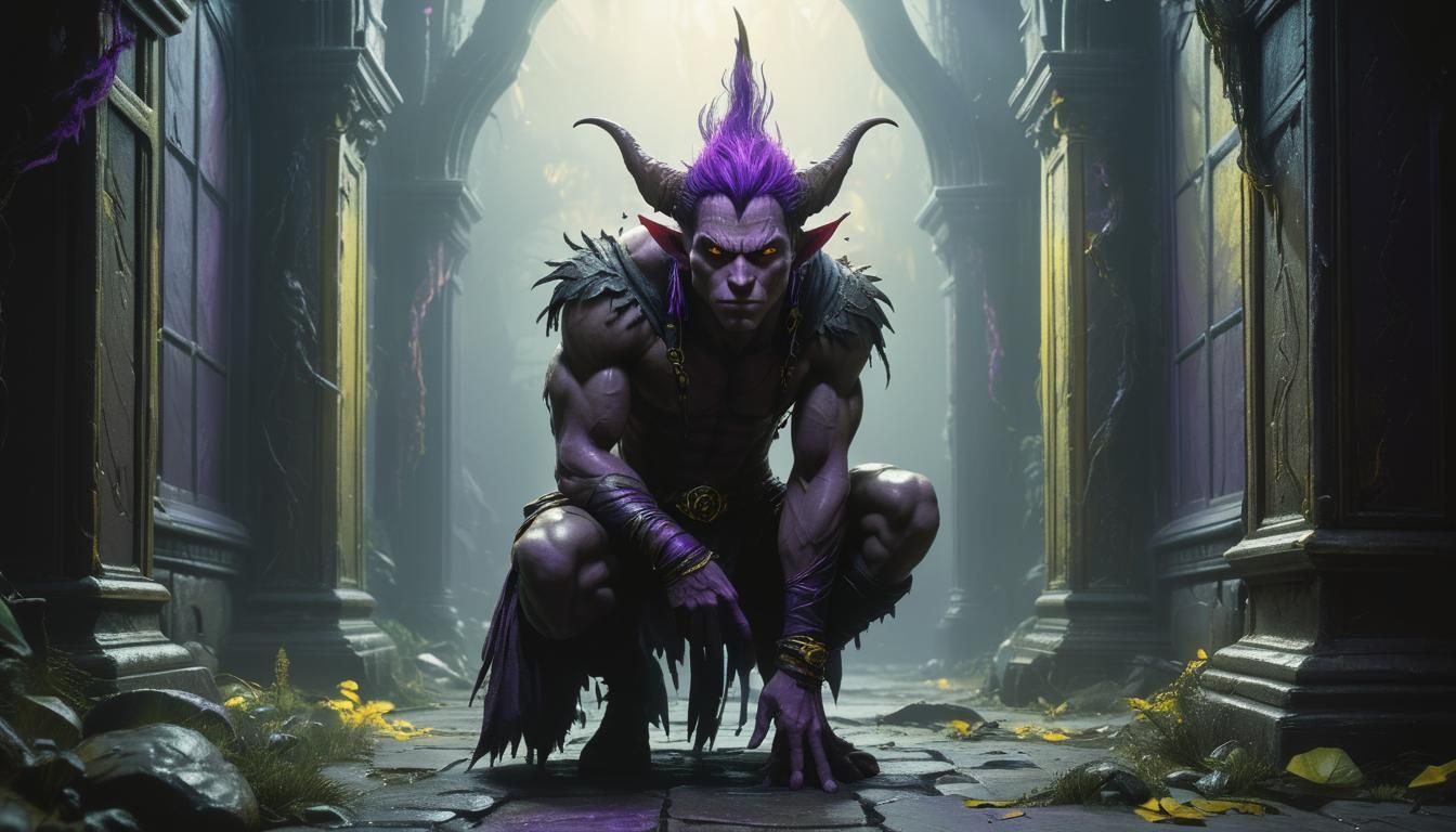 Grim Dark Fae in Eerie Eldritch Atmosphere, Hyper-Realistic....