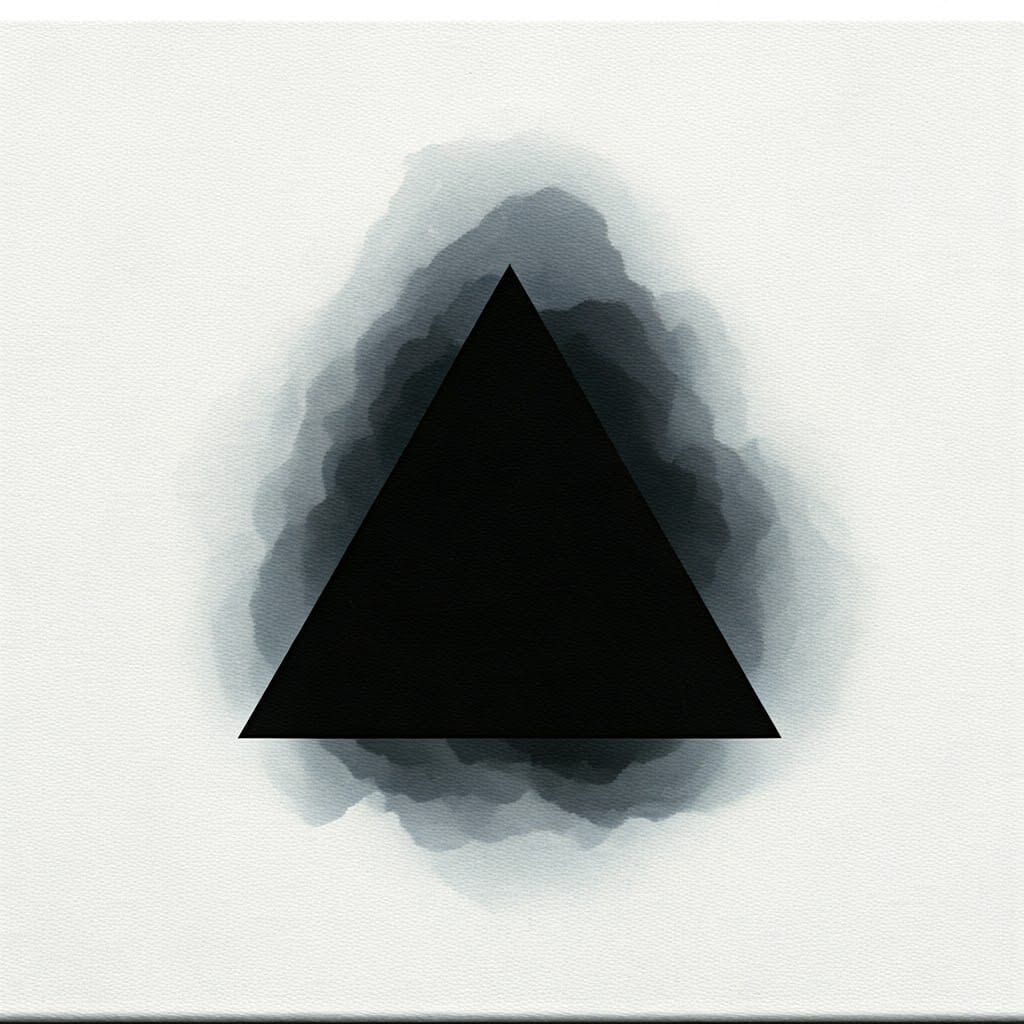 Abstract Artwork: Black Triangle in White Space
