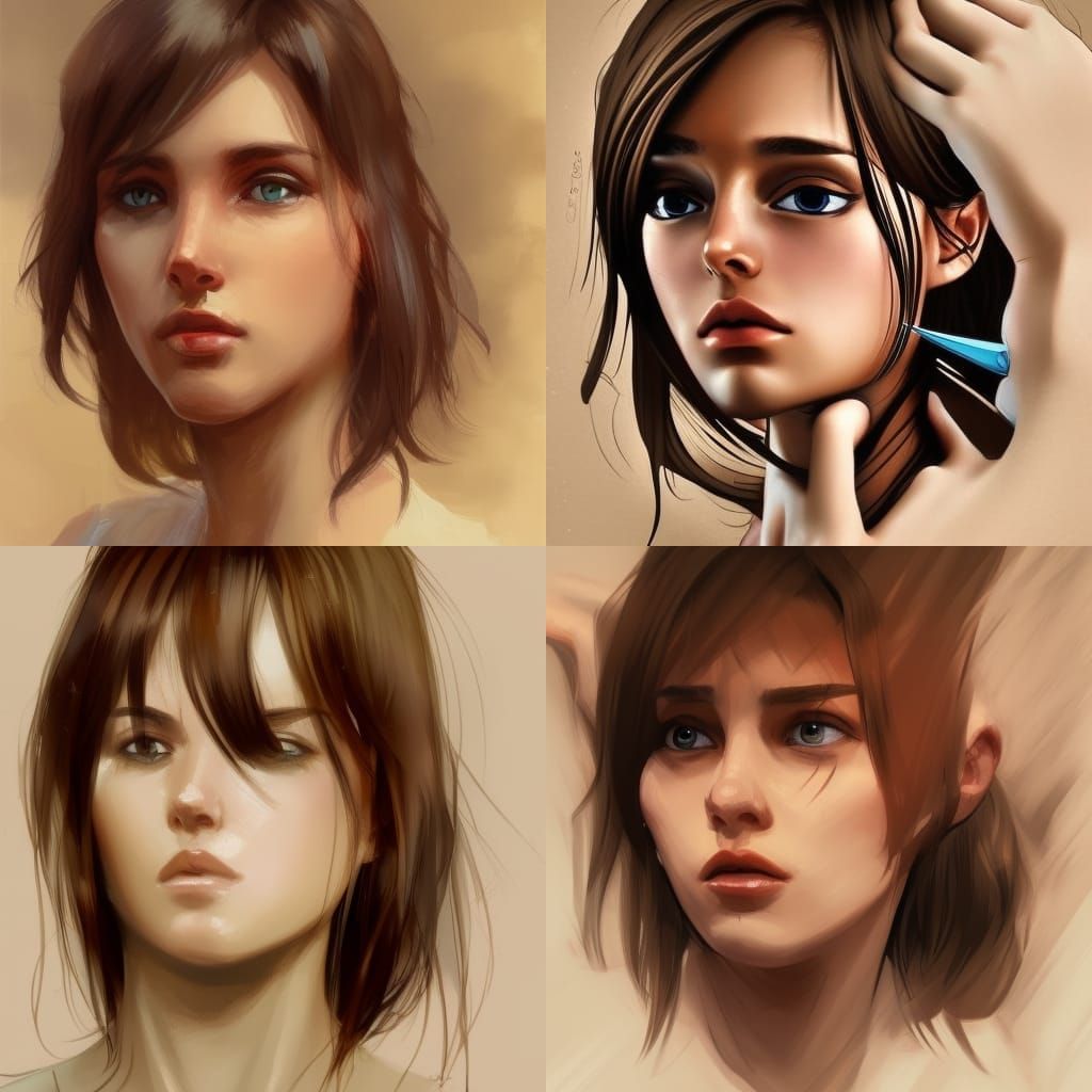 Woman in Wet T-Shirt: Hyperdetailed Artgerm-Style Portrait