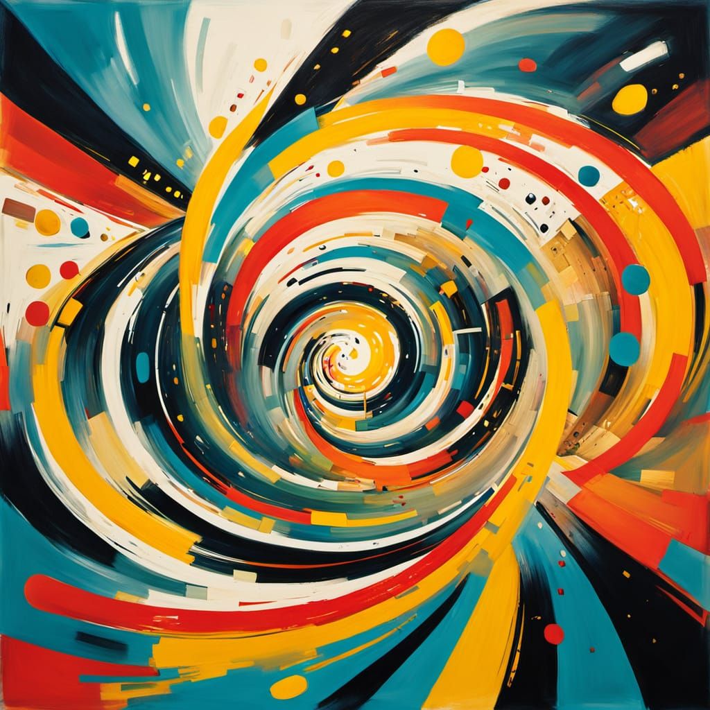 Dynamic Subway Tunnel in Abstract Expressionist Style