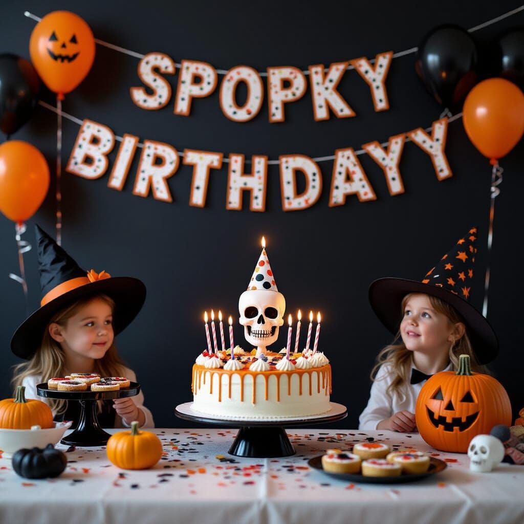 Spooky Birthday Party Scene