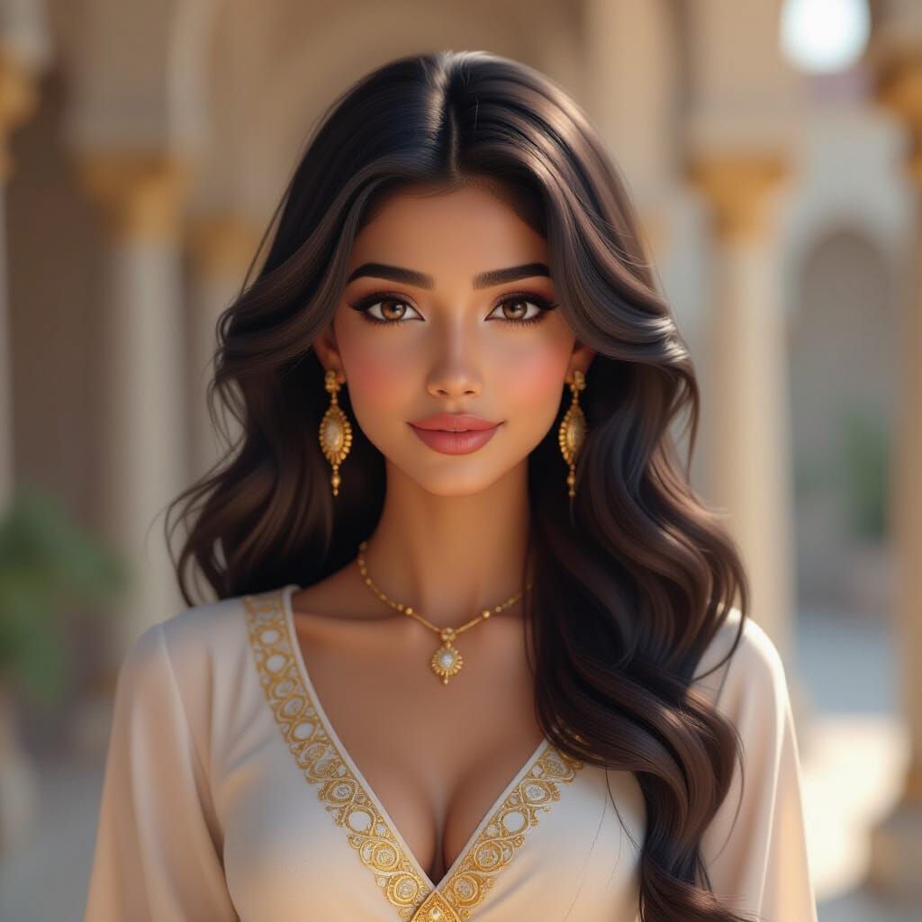 Elegant Woman in Detailed 3D Anime Art Style