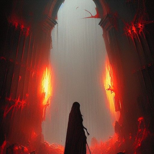 Sinister Gates of Hell in Dark Fantasy Style