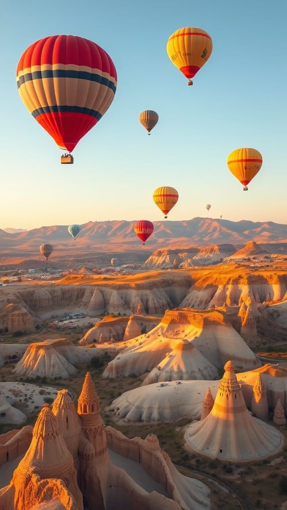 Cappadocia Hot Air Balloons in Whimsical Style