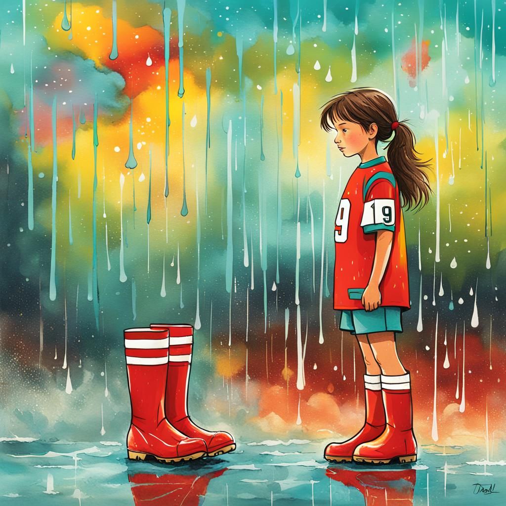 Girl in Red Boots: Whimsical Children's Illustration
