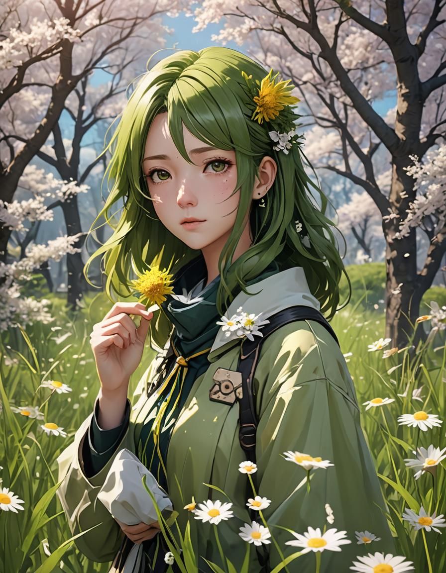 Pollen Allergy Tarot Card in 3D Anime Art