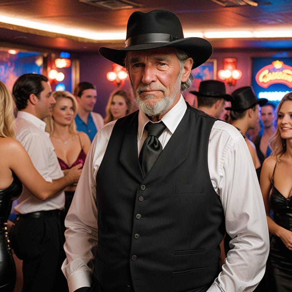 Pious Amish Man in a Strip Club Setting