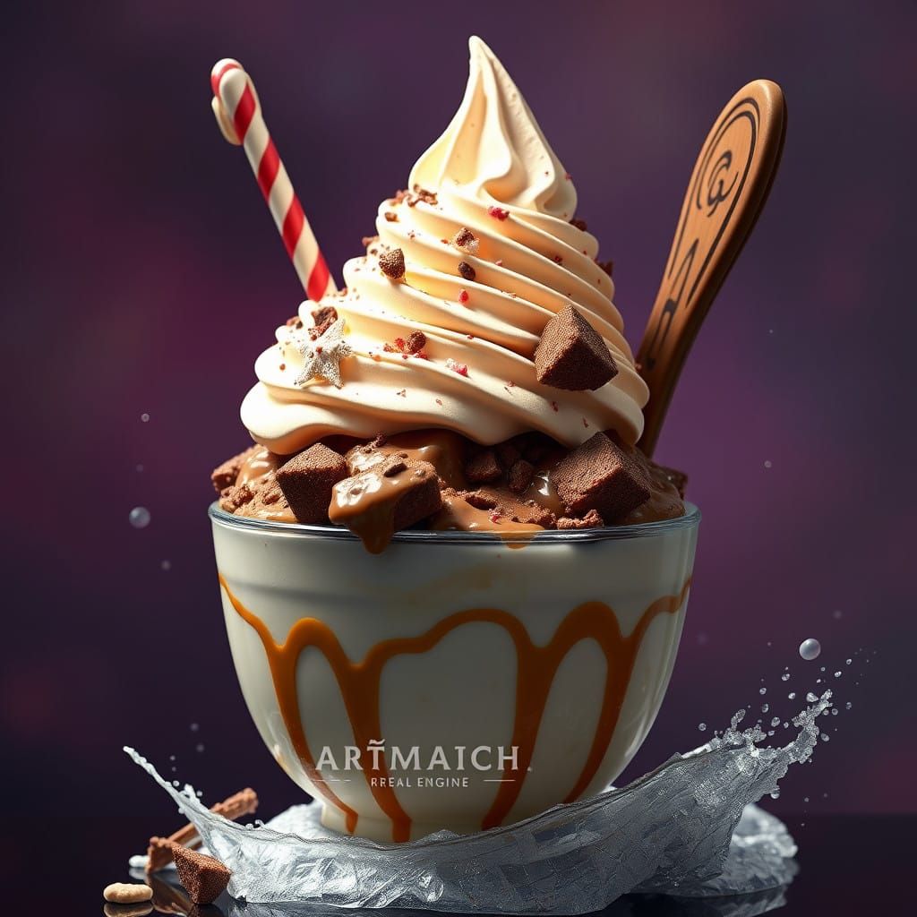 Surreal Sundae Fantasy in Deep Colorful Detail