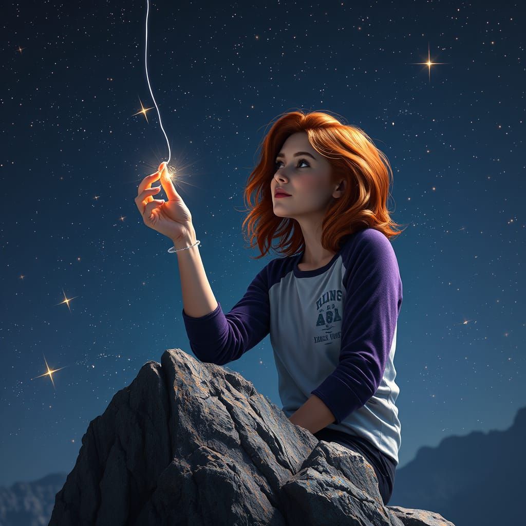 Woman and Silver String: Dark Fantasy Concept Art