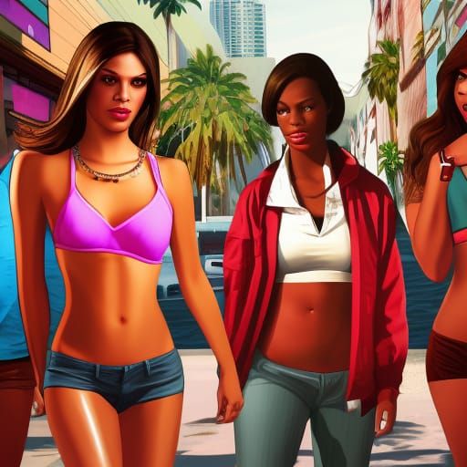 GTA-Inspired Character Art in Digital Painting Style