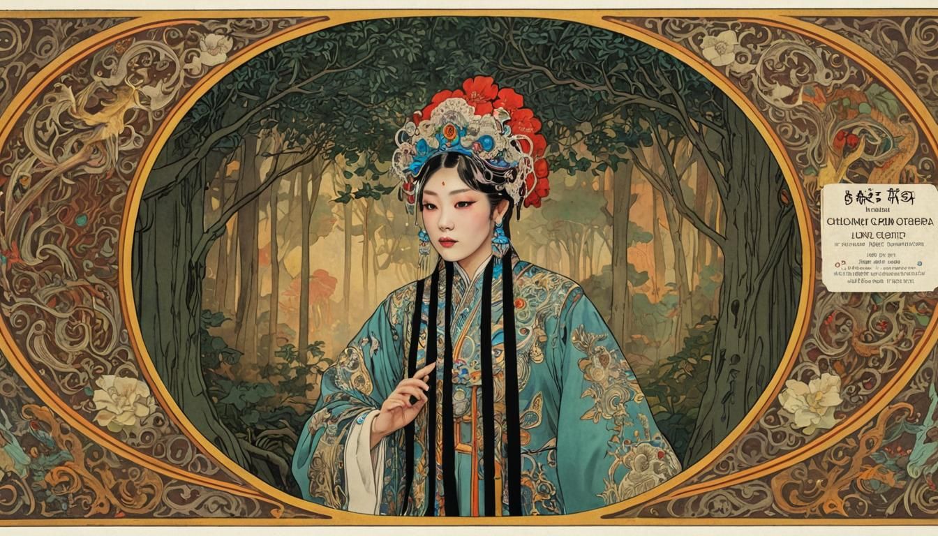 Art Nouveau Chinese Opera Record Sleeve