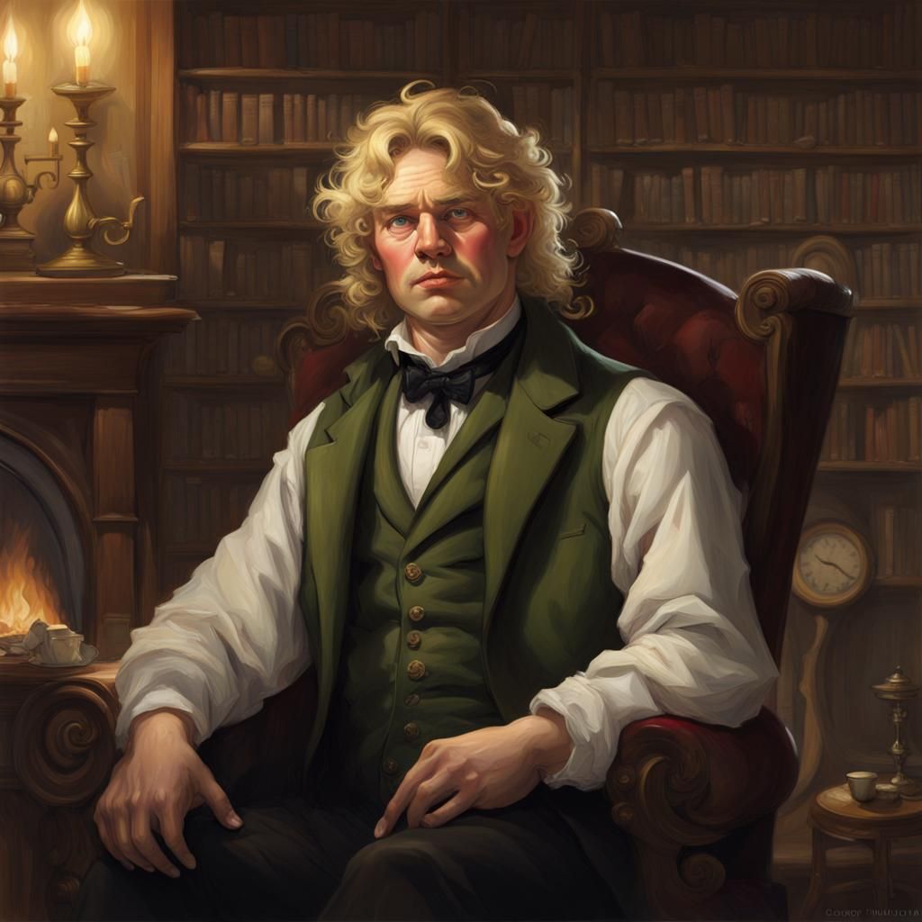 Victorian Man Portrait with Volumetric Lighting