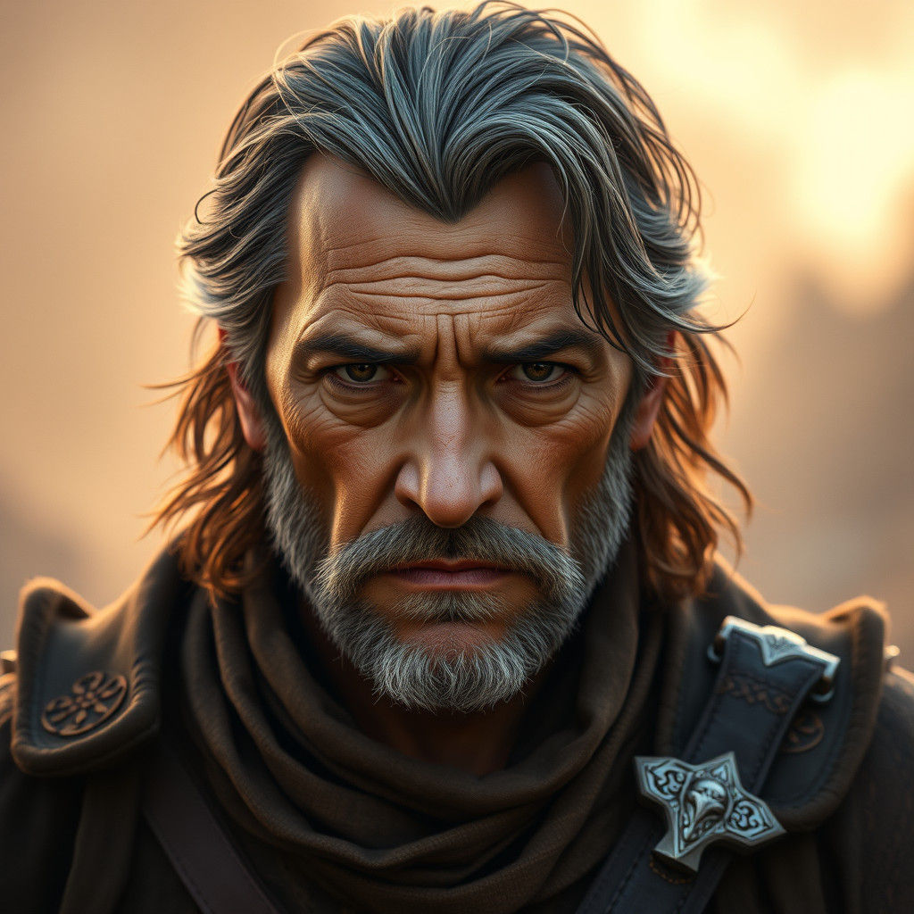 Mystical Man Portrait in High-Fantasy Style