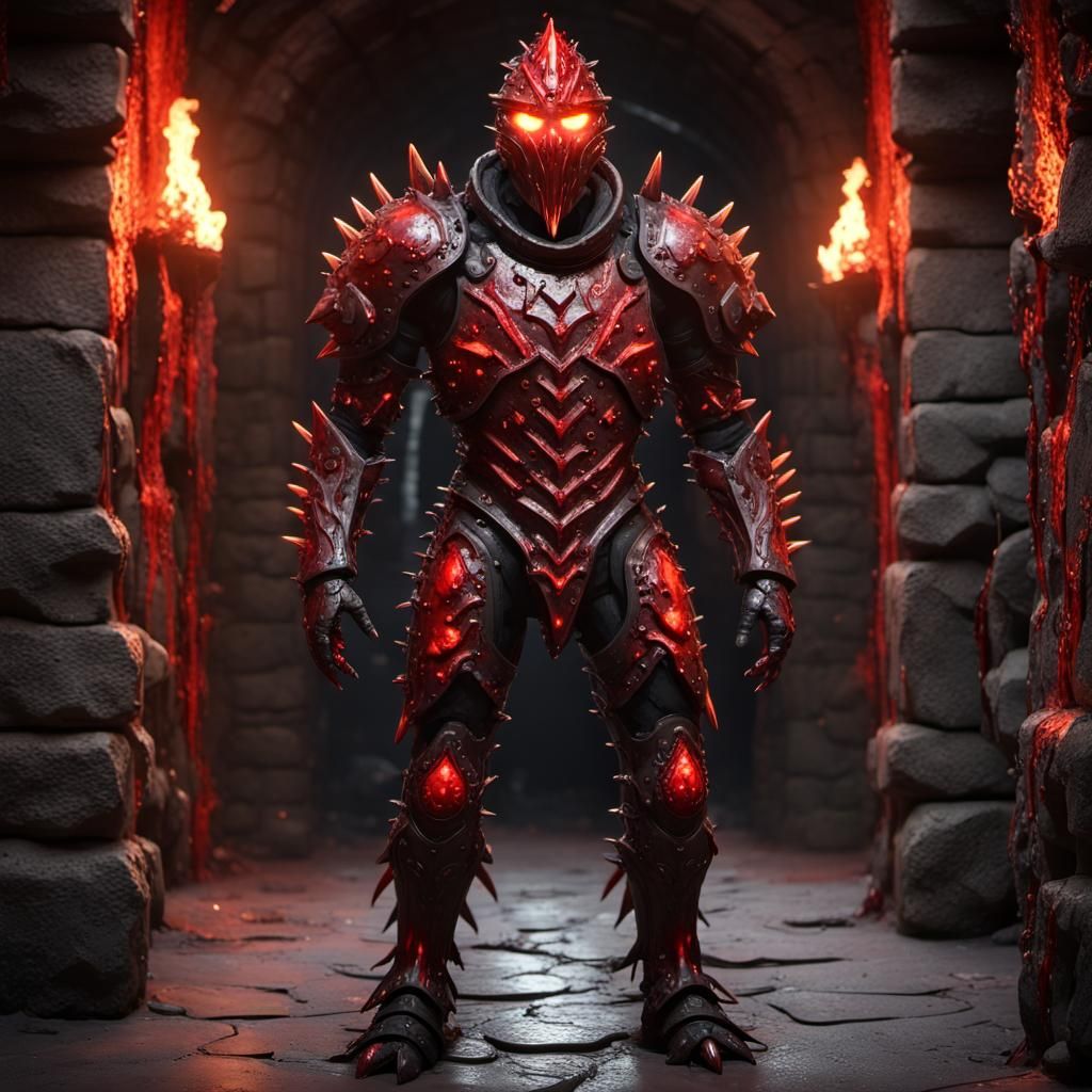 Magma Golem Dungeon Boss in Photorealistic Style