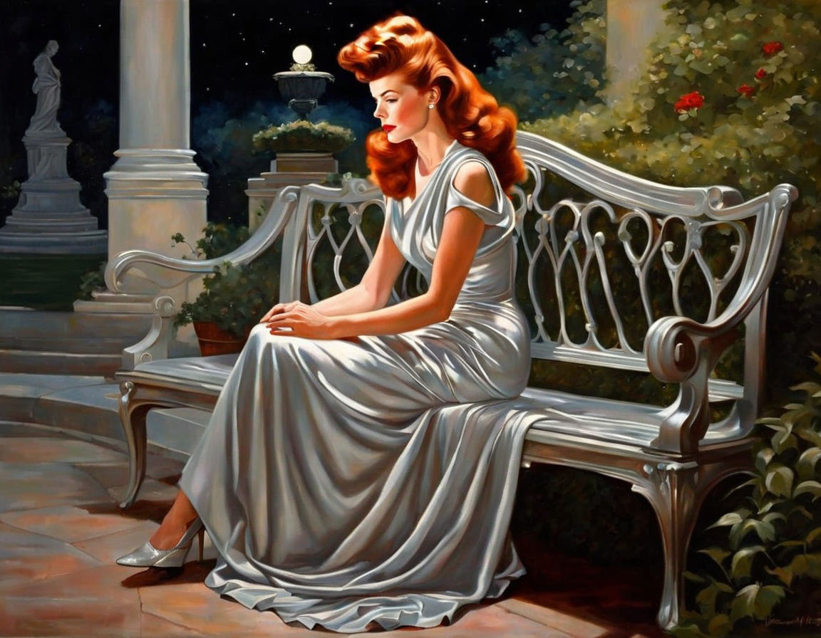 Garden Enchantress in Moonlit Splendor