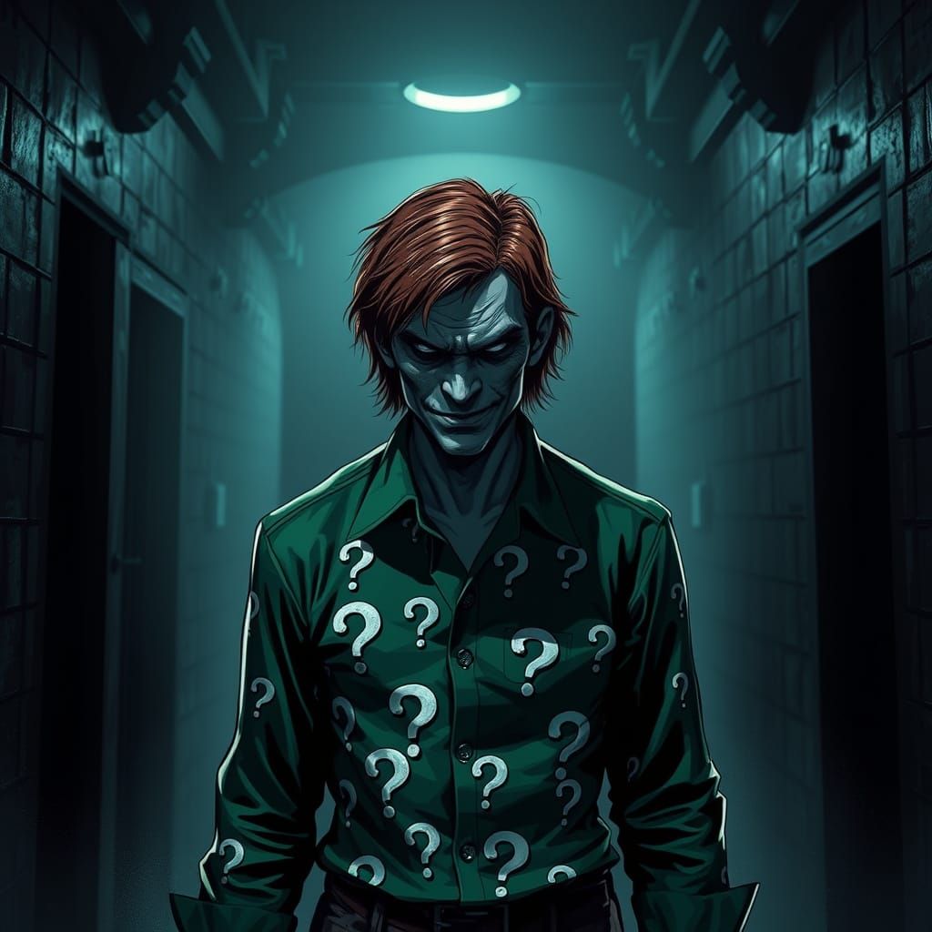 Riddler in Arkham Asylum: Graphic Novel Wallpaper