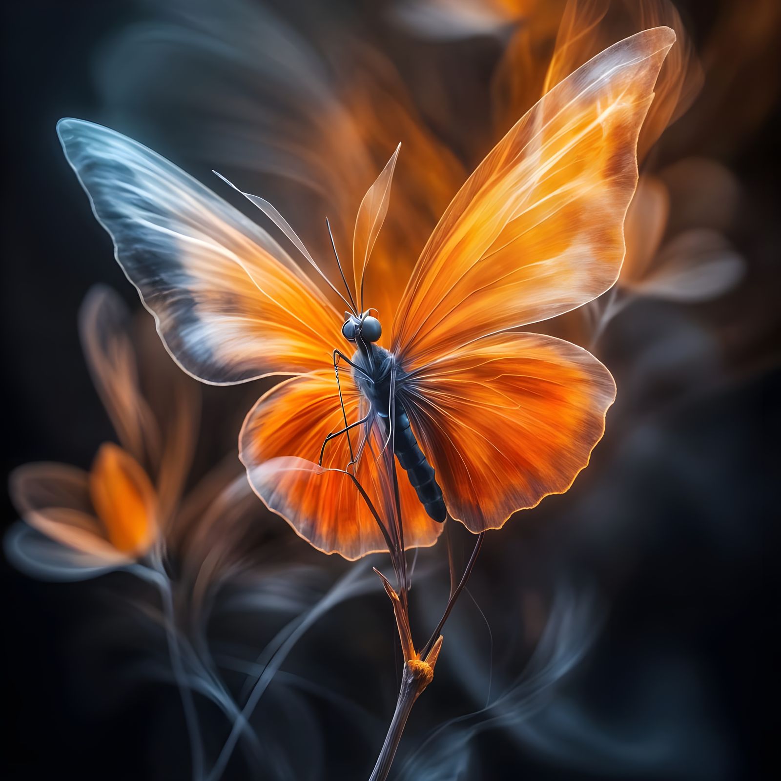 Fiery Butterfly: An Ephemeral Vision