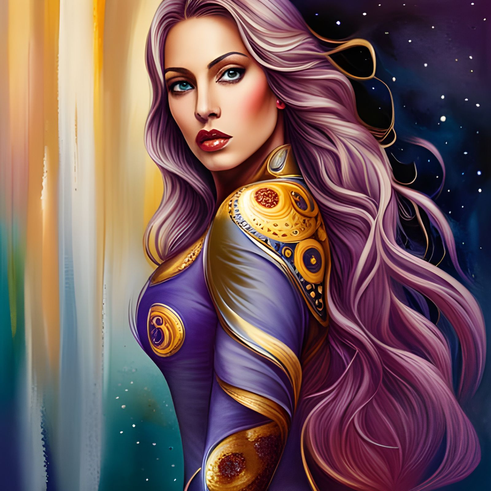 Galactic Butterfly Hybrid in Acrylic Ink Style