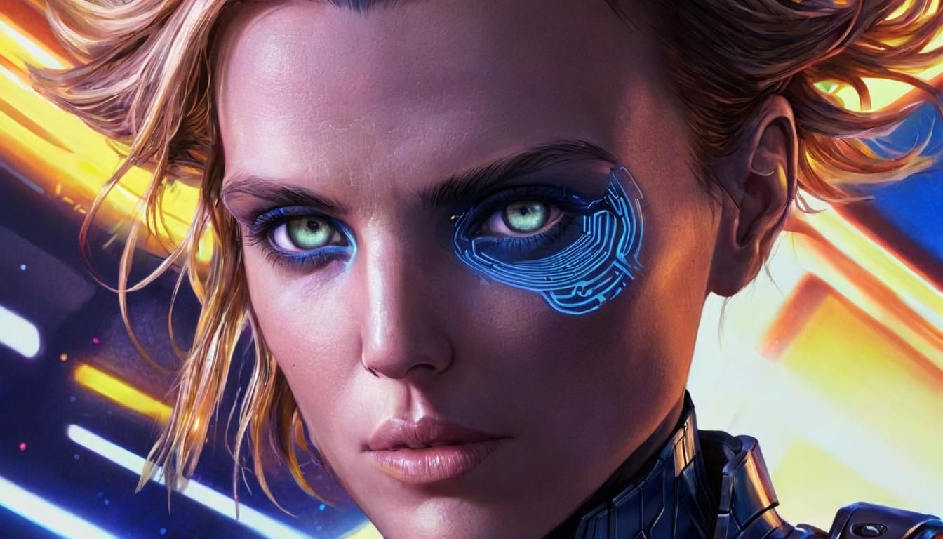 Futuristic Woman in Metallic Armor, Art Deco Concept