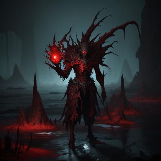 Dark Fantasy Sanguine Harbinger in Gothic Style