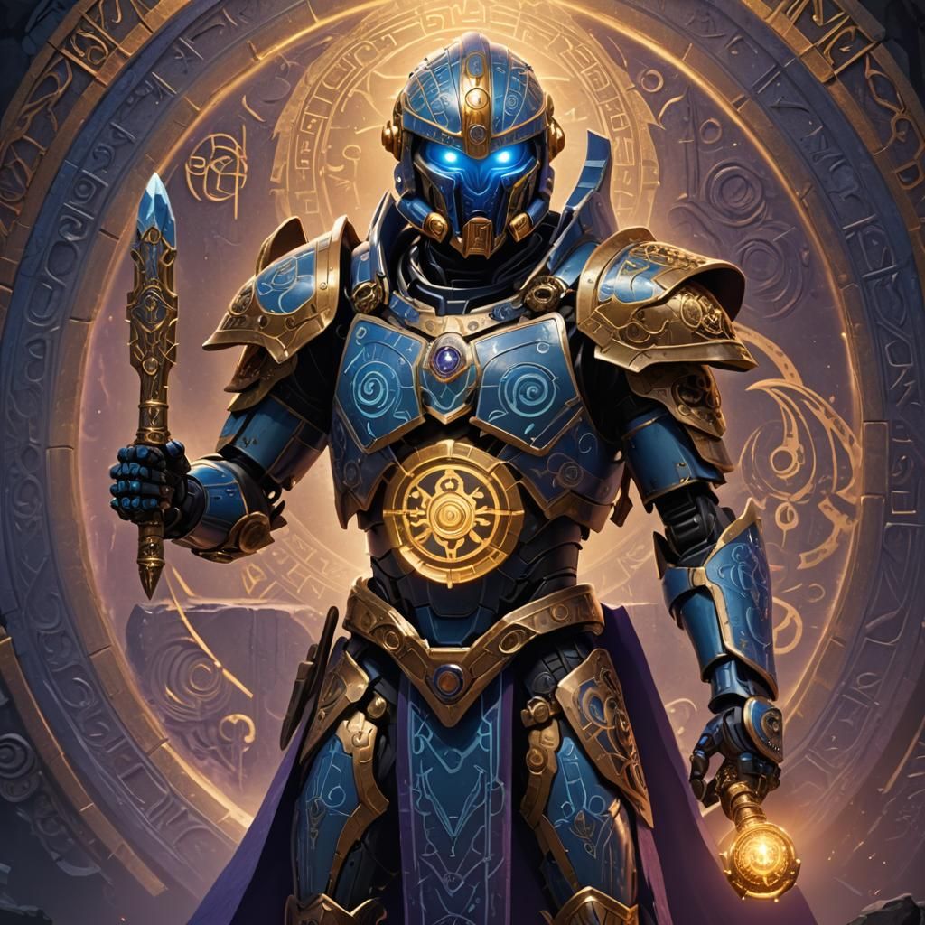 Bionicle Warrior with Enchanted Scroll in Fantasy Art