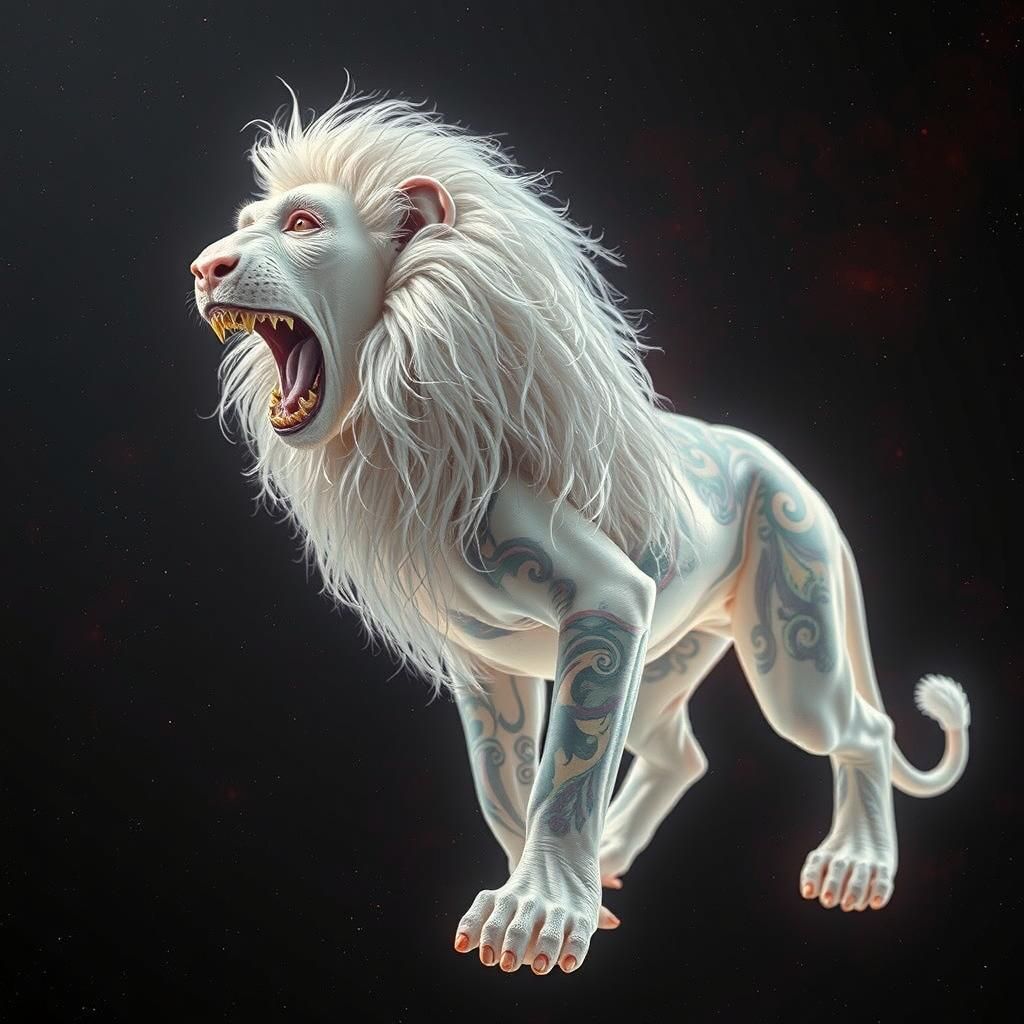 Surreal Tattooed Contortionist Portrait in Dreamlike Setting