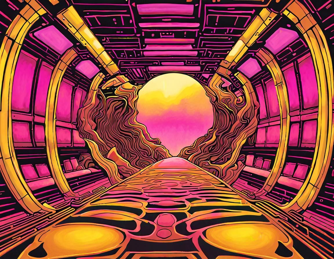 Psychedelic "Shine On You Crazy Diamond" Art Deco Poster