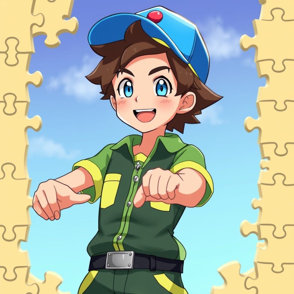 Young Pokémon Trainer Triumphantly Completes Puzzle in Whims...