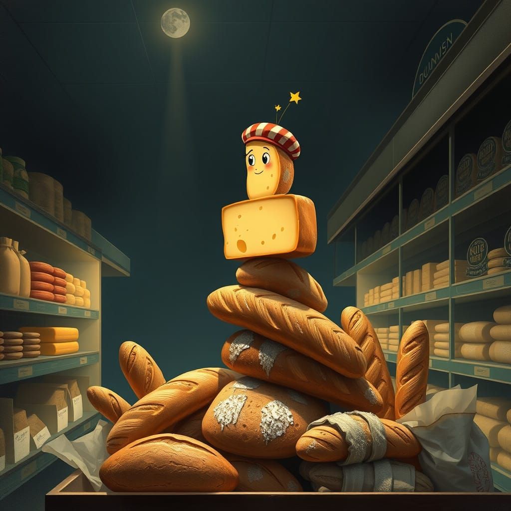 Midnight Mischief: A Whimsical Supermarket Scene