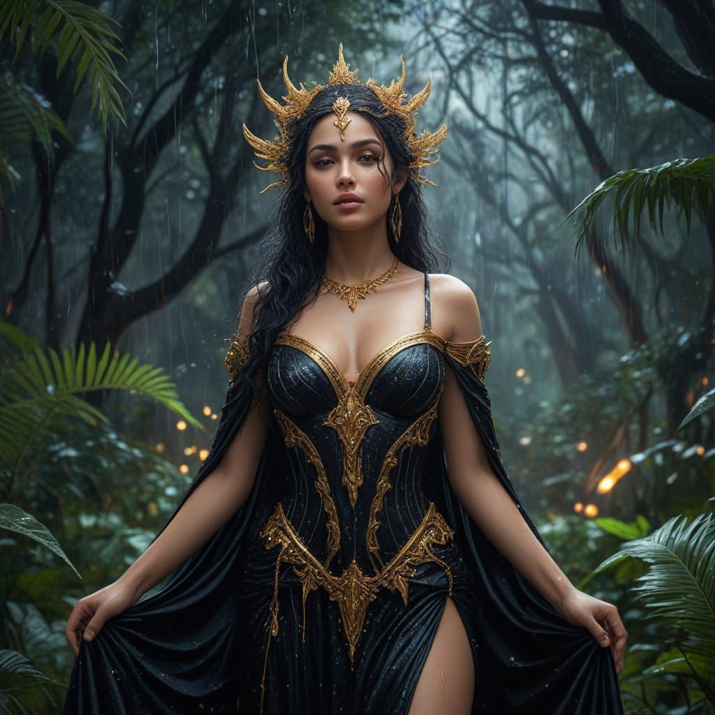 Goddess in Rainforest: Fantasy Concept Art