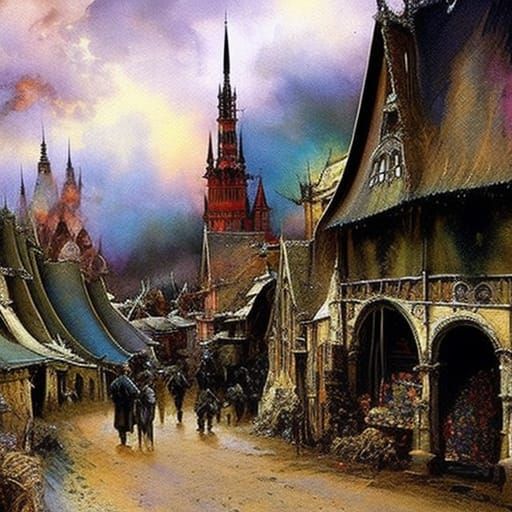 Colorful Transylvanian Village with Dracula's Castle
