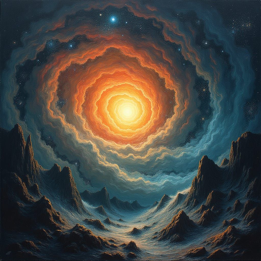 Cosmic Birth: Surreal Biomechanical Dreamscape