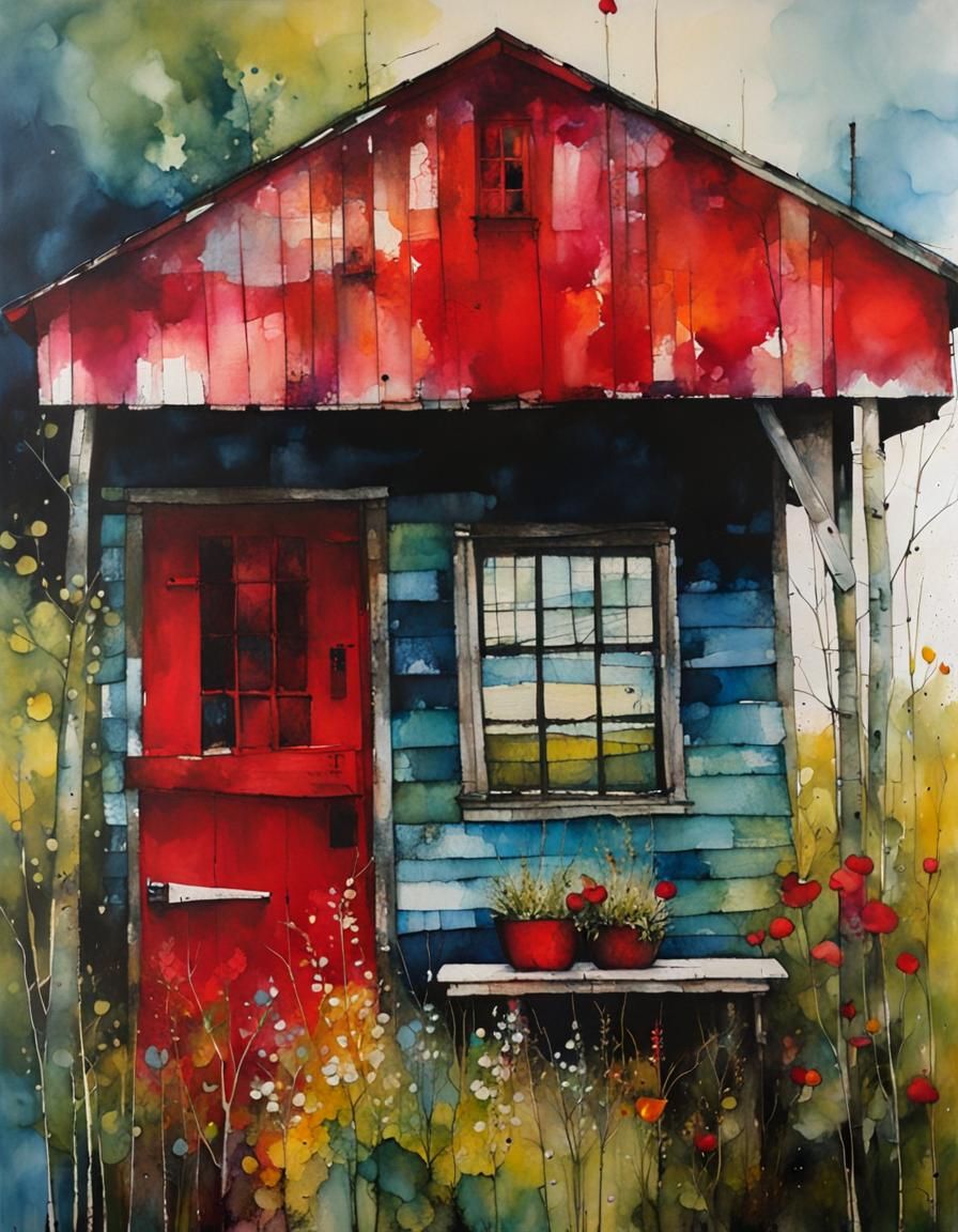 New Brunswick Summer in Encaustic Alcohol Ink