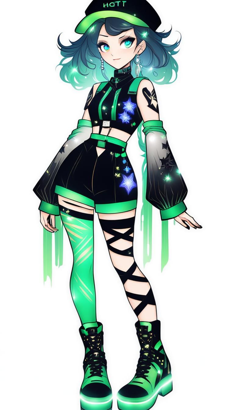 Light Hot Girl Character Design: Full Body