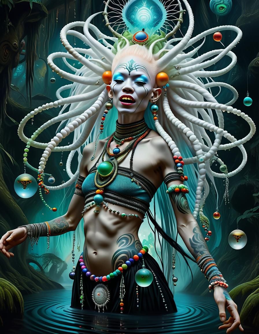 Surreal Ayahuasca Dreamscape in Digital Oil Painting