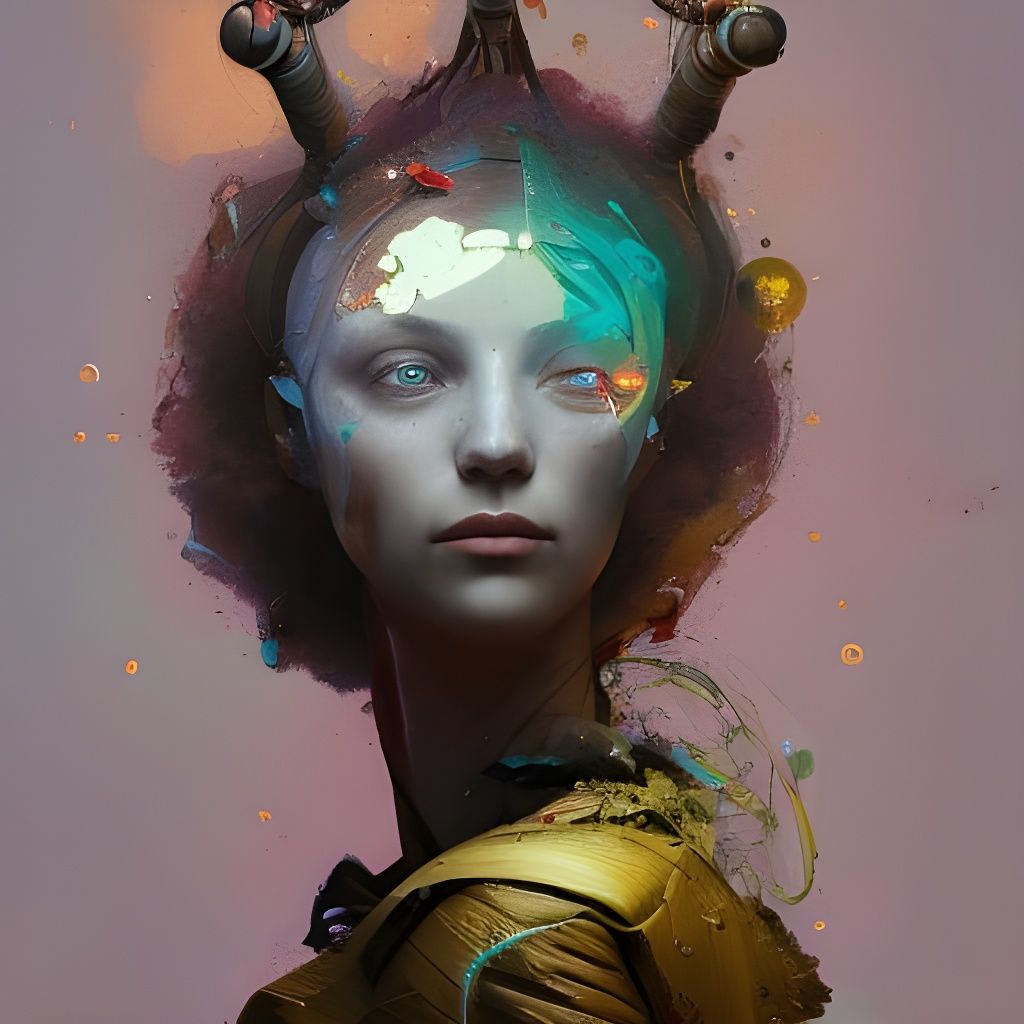 Anthropomorphic Planet Venus Portrait in Fantasy Art Style