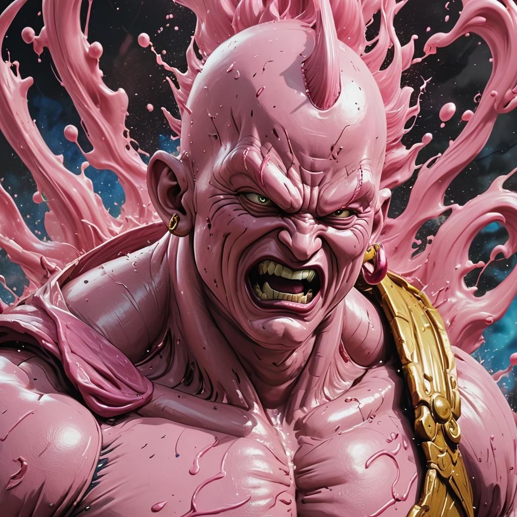 Hyperrealistic Majin Buu Splash Art