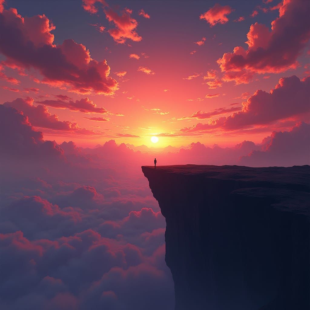 Epic Sunset Landscape in Hyper-Realistic Style