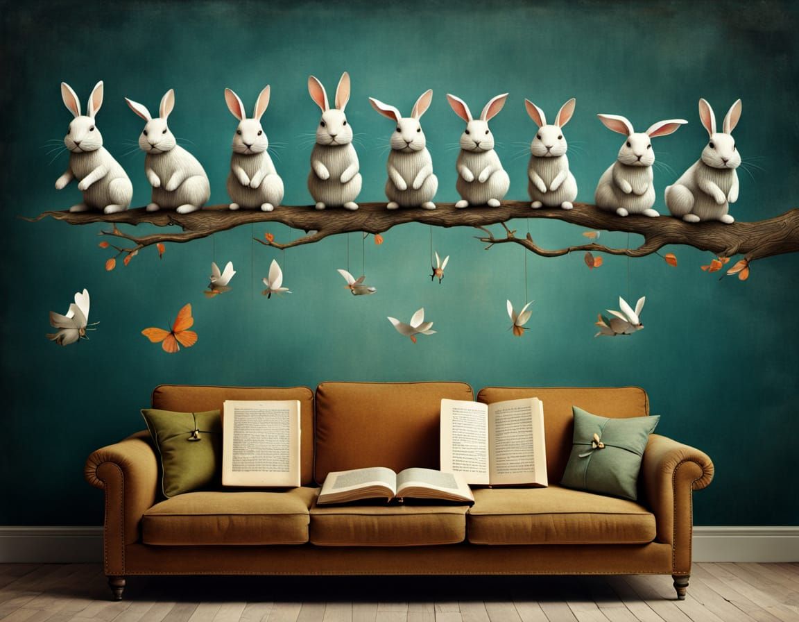 Paper Bunnies Leap from Fantasy Book