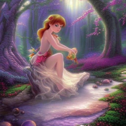 Ethereal Fairy Magic Enhances Oak Tree Growth