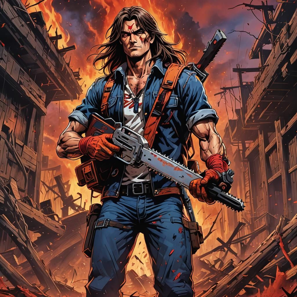 Ash Williams as Eddie: Anime Key Visual