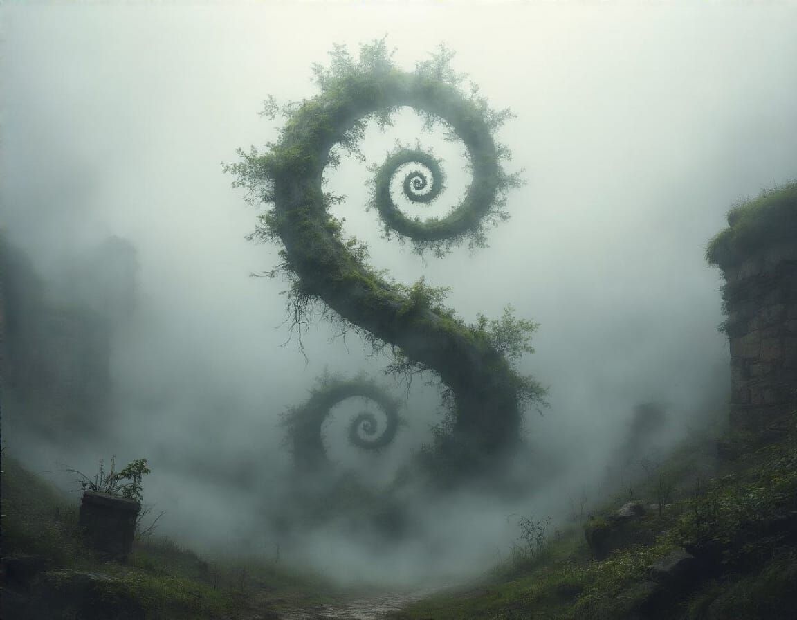 Helixes Swirl Through Murky Mists of Time Into an Orographer...