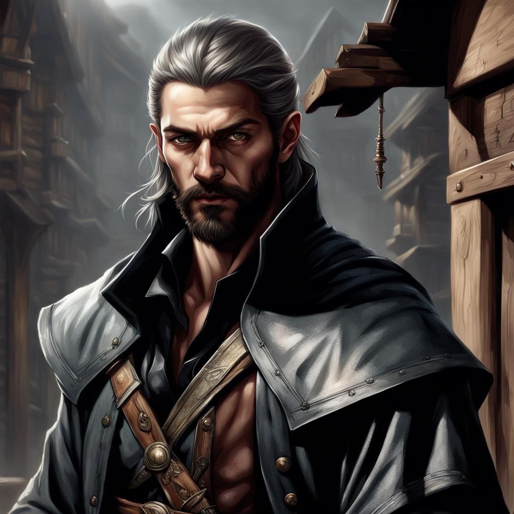 Hyperrealistic Fantasy Assassin with Noble Heritage